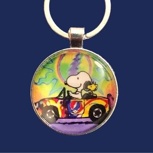 Grateful Dead Keychains SNOOPY WOODSTOCK STEAL YOUR FACE Keychain Custom Made